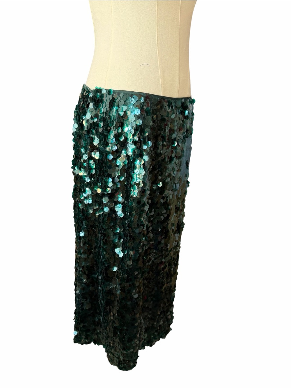 V Lucite Sequined Midi-Skirt
